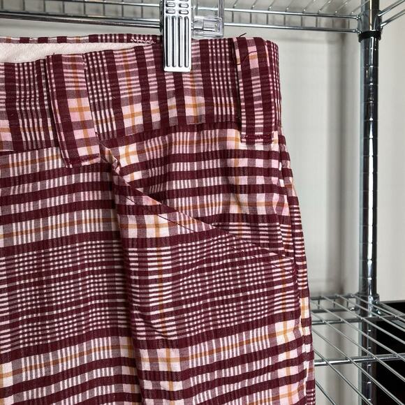 Vintage Men’s Red Plaid Wide Leg Pants 70’s Vibes Est. Size 33 Perma Press - Picture 7 of 10